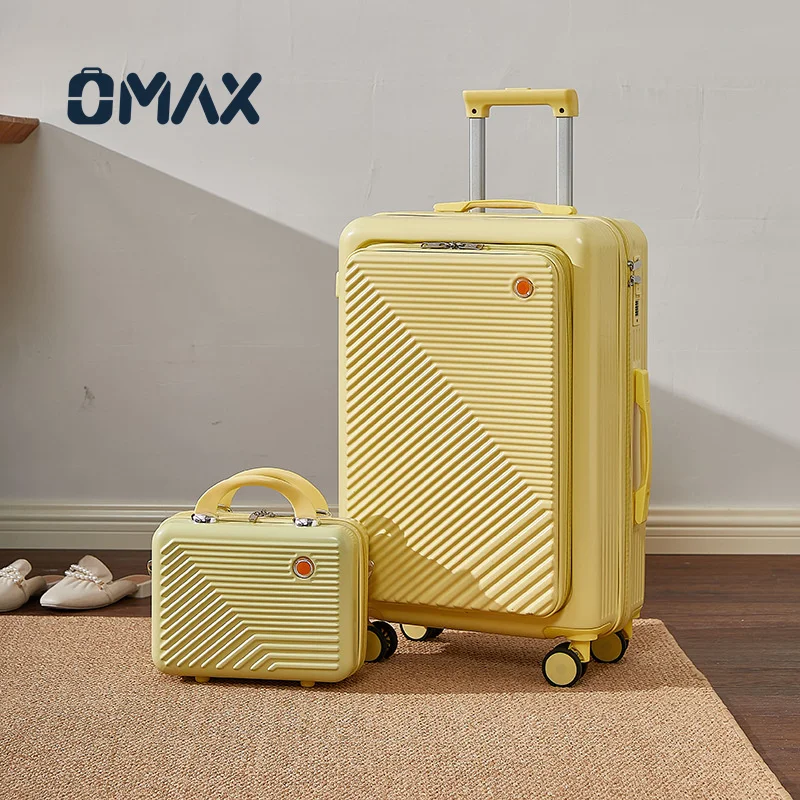 OMAX Factory 20 Inch Unisex Luggage Case 2-Piece Set Abs Suitcase with Spinner Caster Lightweight Waterproof for Custom Logo
