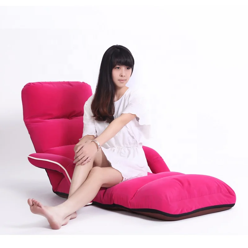 
Floor Folding Chaise Armchair Lounge Chair Modern Fashion Living Room Comfort Daybed Lazy Reclining Upholstered Sleeper Sofa Bed 