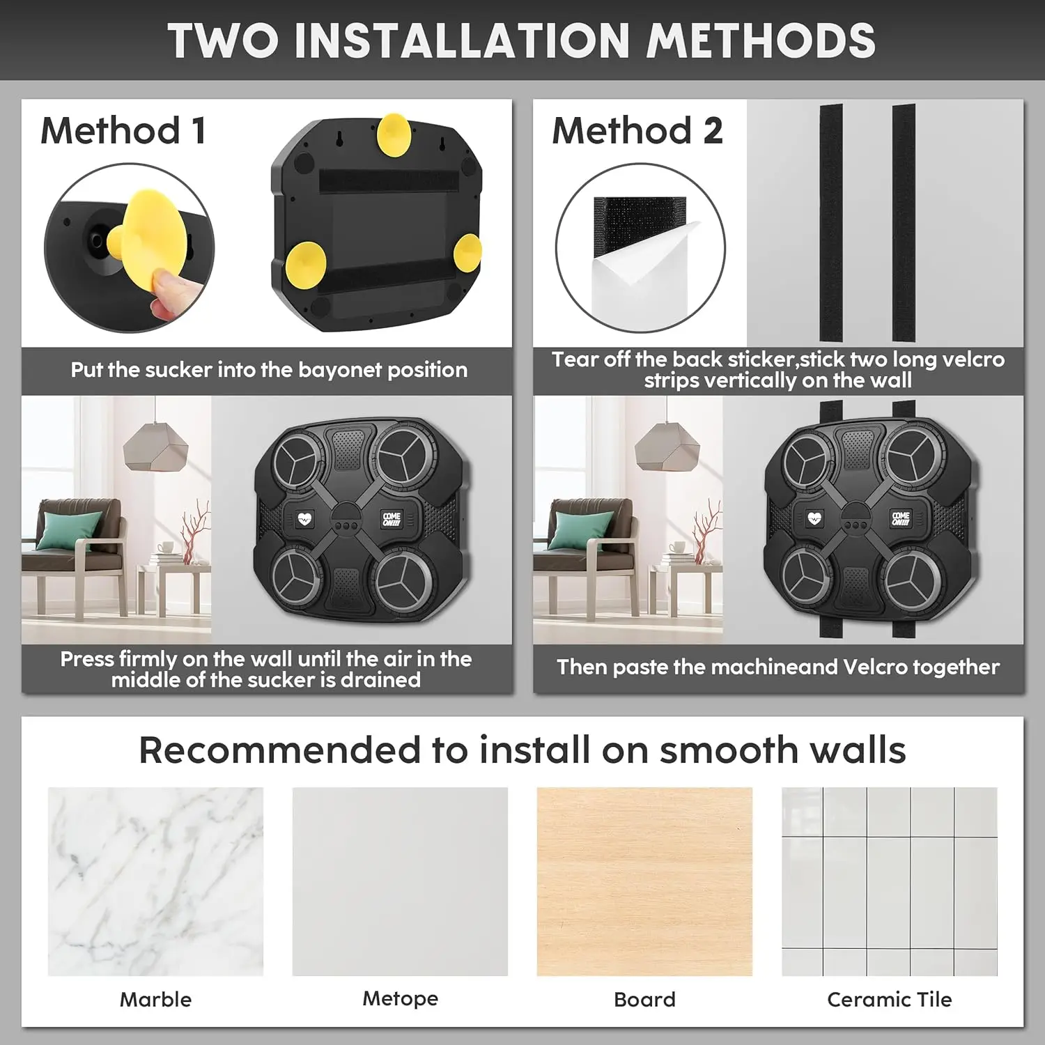 RS Popular Wall Mounted Bluetooth Children Smart Punching Target Child Toys Music Boxing Machine Sport Toys for Kids