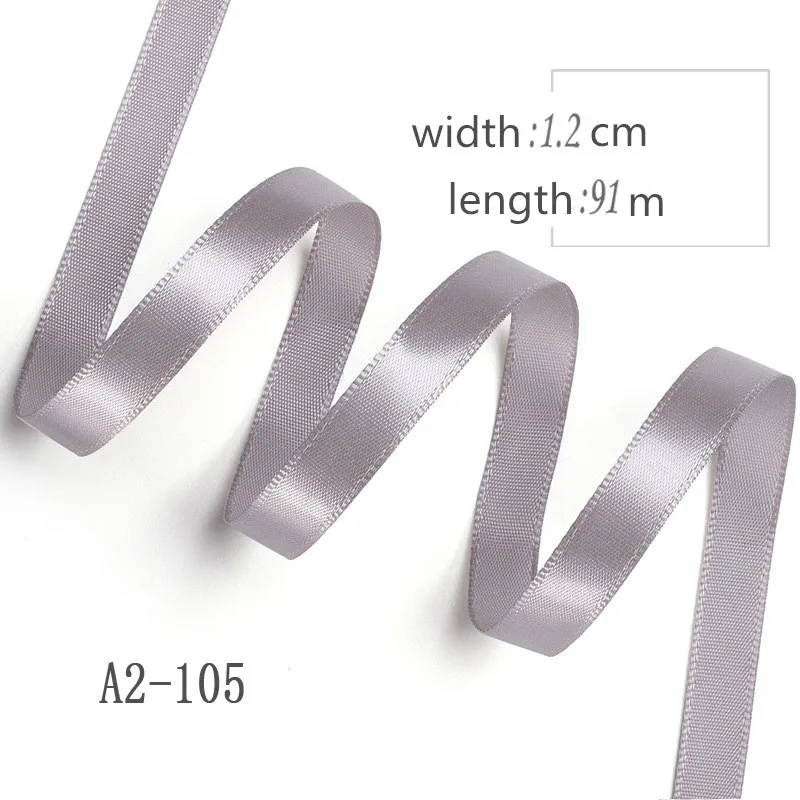 Homesun Promotion 100 Yards one Roll 1.2cm Silk Satin Ribbons for Crafts Bow Handmade Gift Wrap Party Wedding Decorative