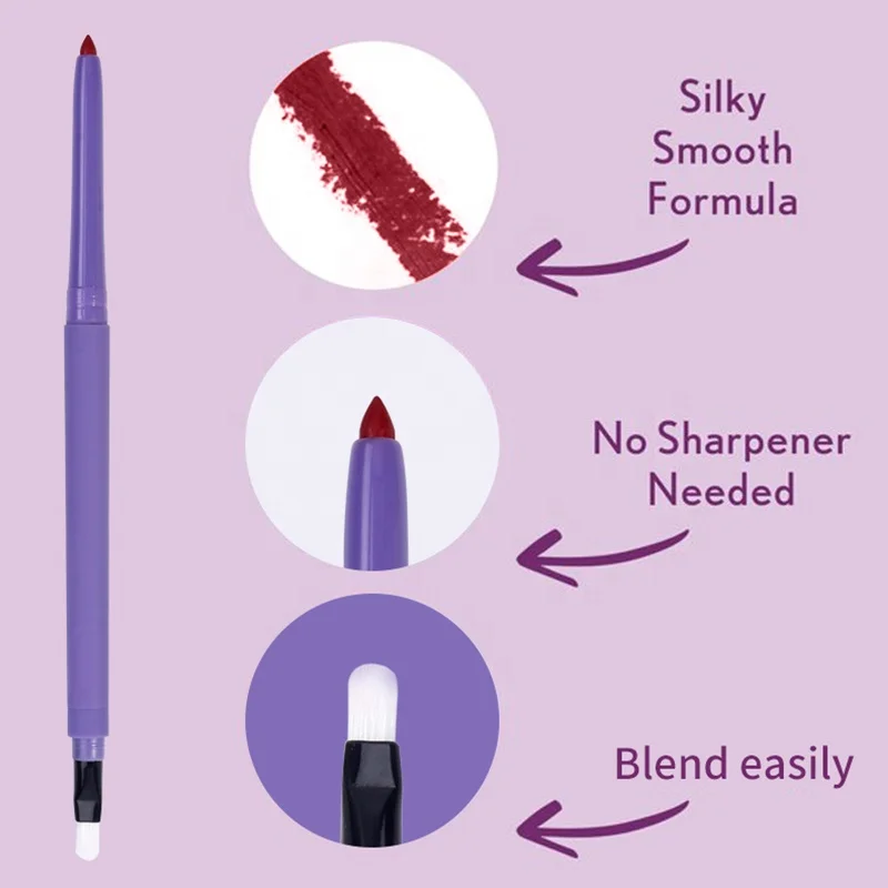 High Pigment Retractable Vegan Lip Liner Pencils Private Label Waterproof Manufacturer Wholesale with Logo Creamy Pink Lipliner
