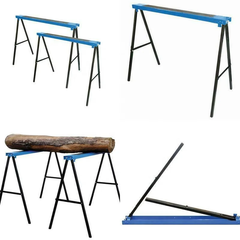
1 Pair Heavy Duty Saw Horse Steel Folding Legs Portable Hand Tough Work Tool for DIY 250 capacity 