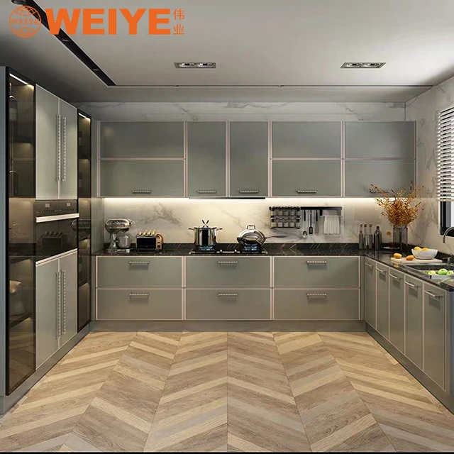 Custom Kitchen Furniture Modular Designs fireproof aluminium honeycomb panel aluminium Kitchen Cabinet