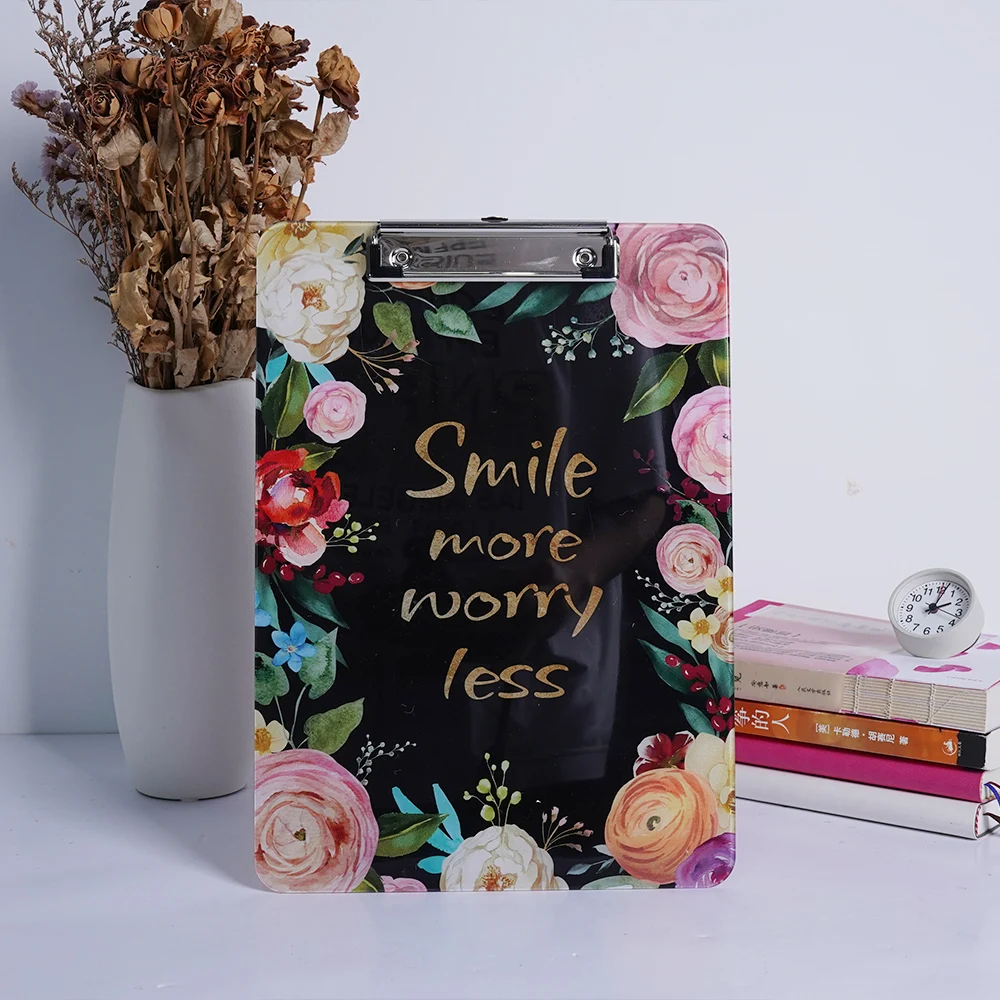 Customized Plastic A4 Letter Size Clipboard with Metal Clip