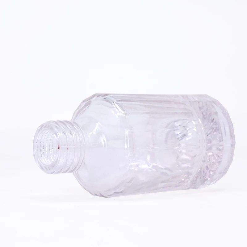 Wholesale 100ml 200ml glass wine bottle vodka fruit wine iceberg bottom design with plastic bottle cap