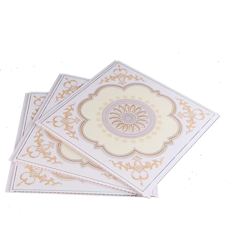 New Decorative morden design interior white Square 60*60cm Pvc Ceiling Panel Board 2x2 ceiling tiles for house ceiling