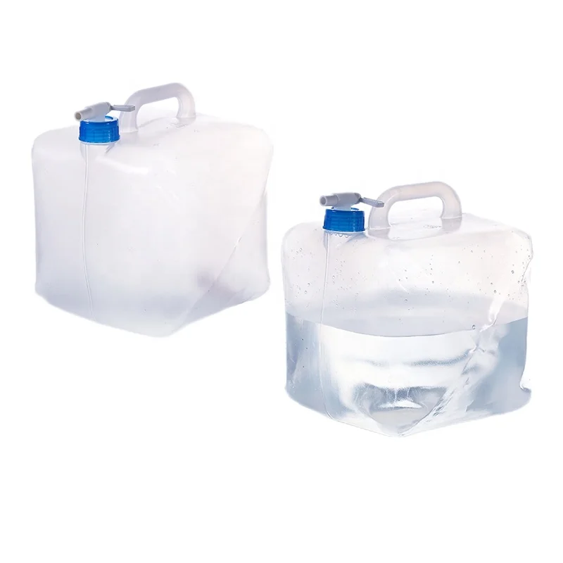 LDPE collapsible water canister outdoor folding water carrier camping portable water container with tap