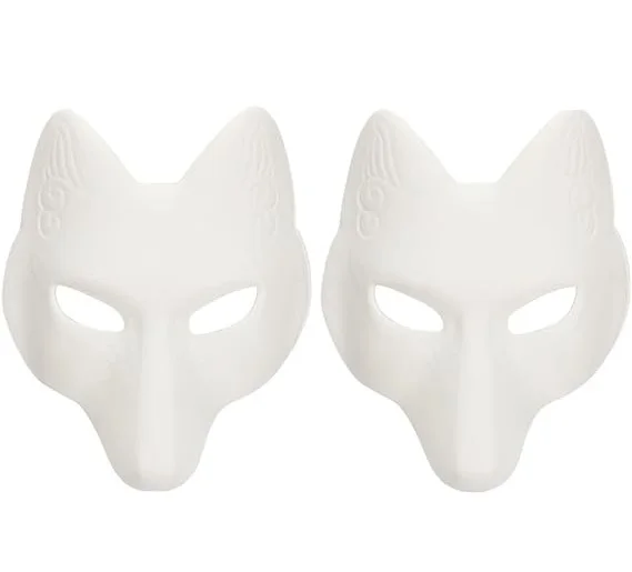 Halloween Fox Mask DIY Blank Animal Craft Mask for Cosplay Masquerade Parties Costume Accessory