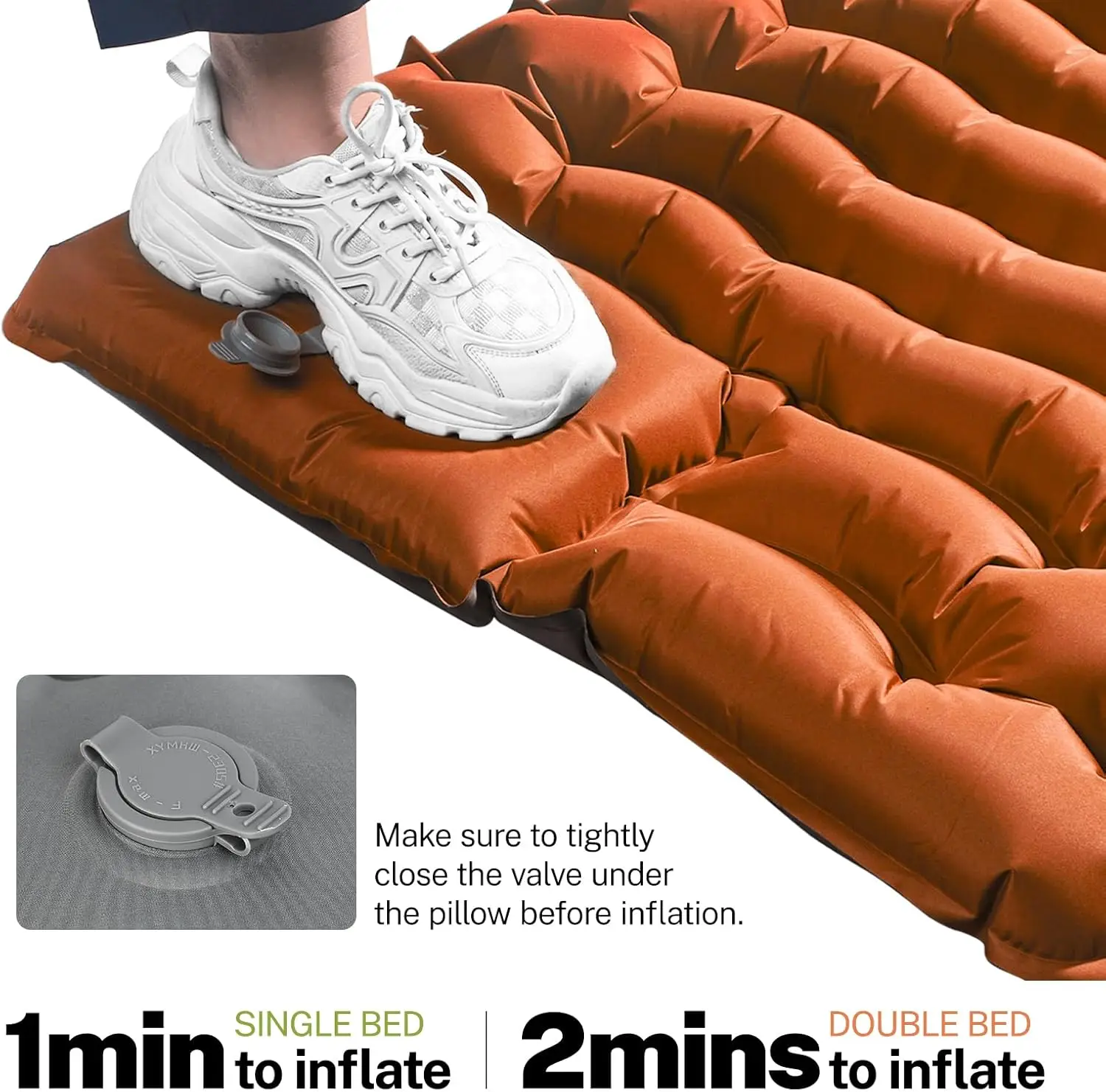 Double Size Inflatable Mattress Air Bed Sleeping Pad With Built In Pillow Electric Pump For Camping Home Travel