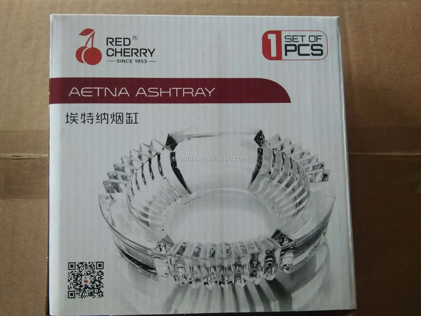 Круглая стеклянная пепельница Red Cherry YG8013 оптовая продажа дешевая креативная Хрустальная нового дизайна
