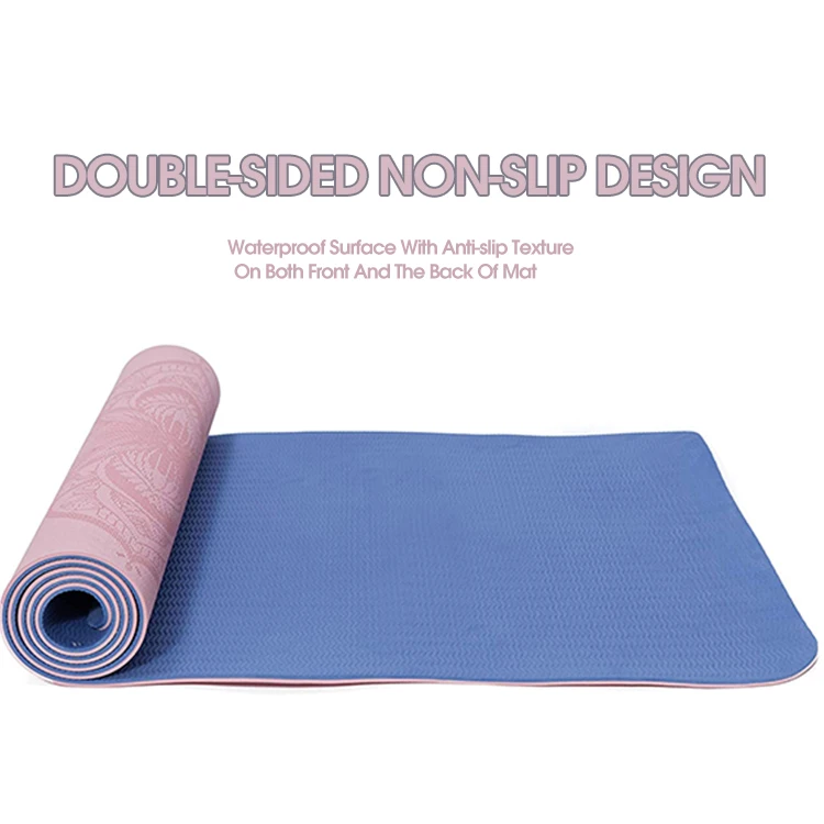 Cheap Price Wholesale 6mm Thick Double Color Non Slip Exercise Eco Friendly TPE Yoga Mat