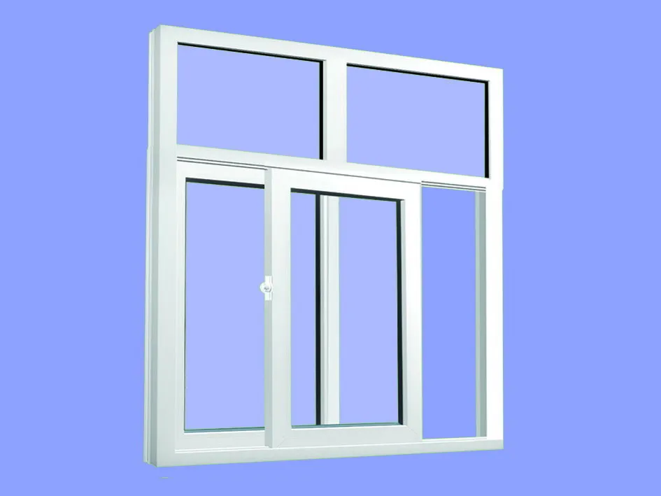 Pvc Windows Double Glaze Slide Window With Roller Shutter