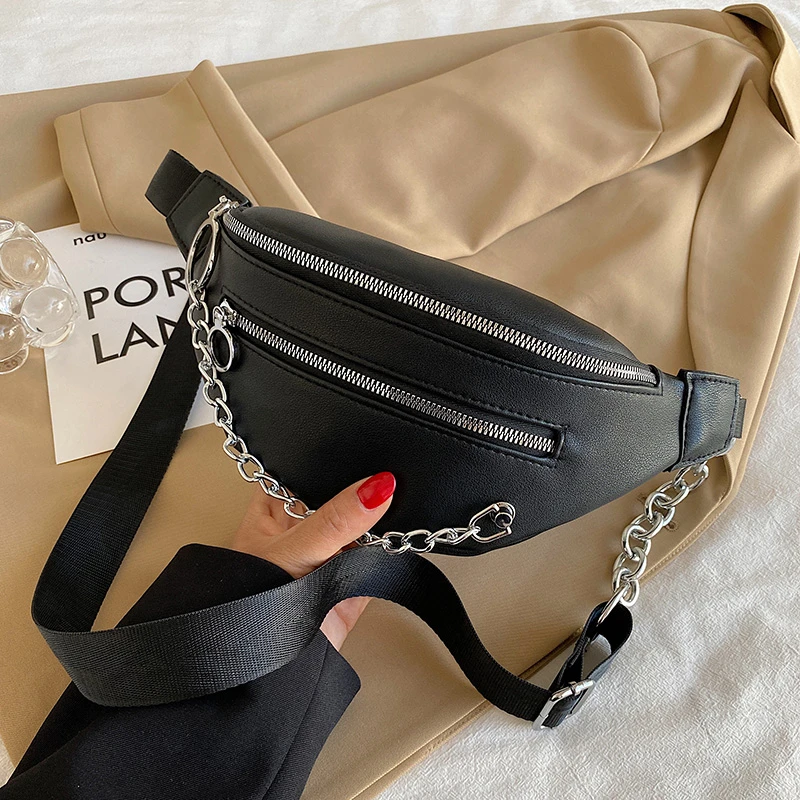 Wholesale Women PU Leather Waist Belt Wallet  Fanny Pack Bag