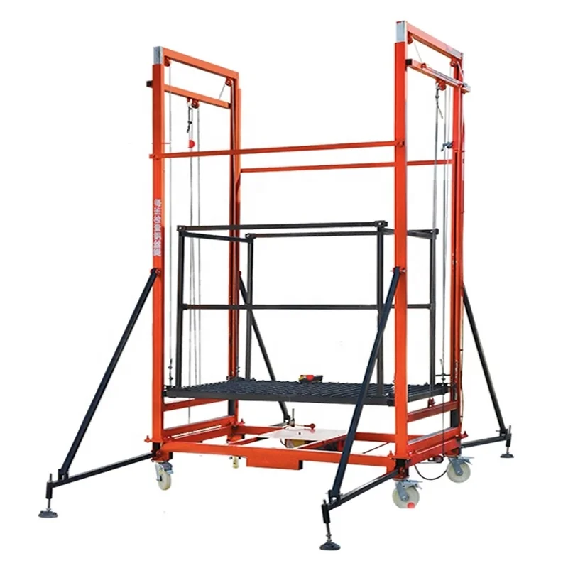 Construction Hanging Scaffolding Mini Scissor Platform Lift Foldable Electric Load 10m