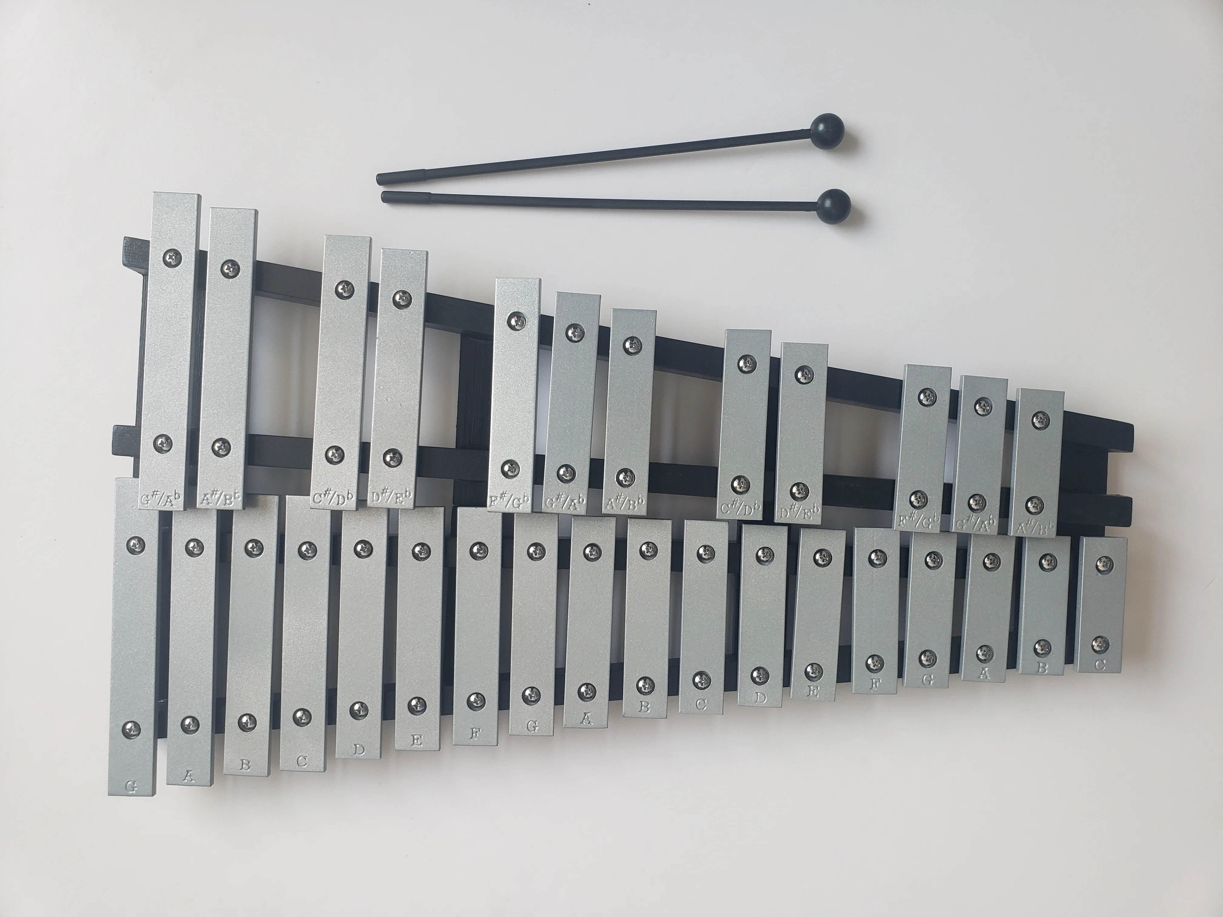 30 Notes Silver Foldable Xylophone Glockenspiel Metallophones For Sale