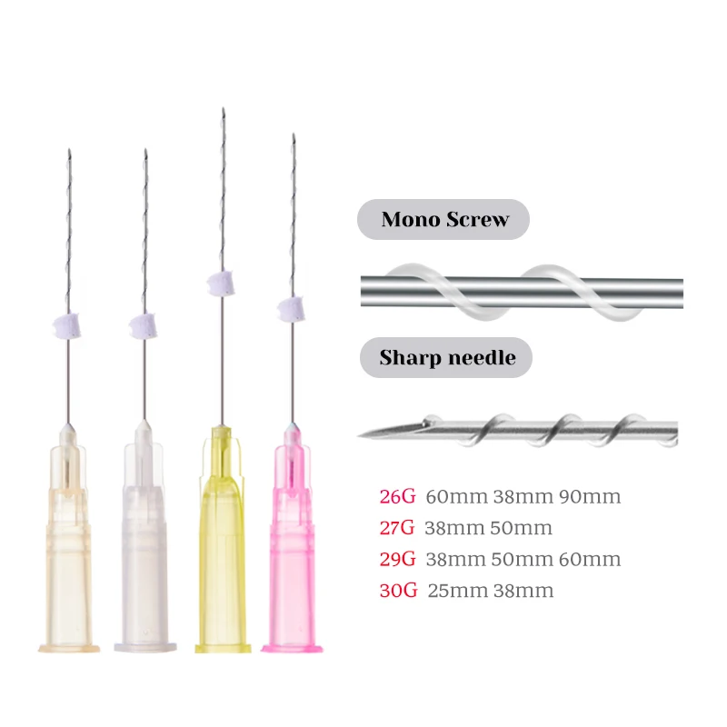 Best selling products pcl thread mono screw 30G 25mm 38mm sharp needle beauty facial lifting mono thread for face