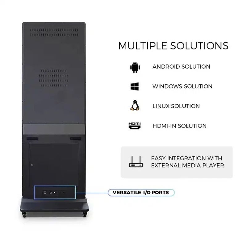 75 Inch 4K Hd Floor Standing Android Touch Lcd Display Full Screen Vertical Digital Signage Advertising Elevators Shopping Malls