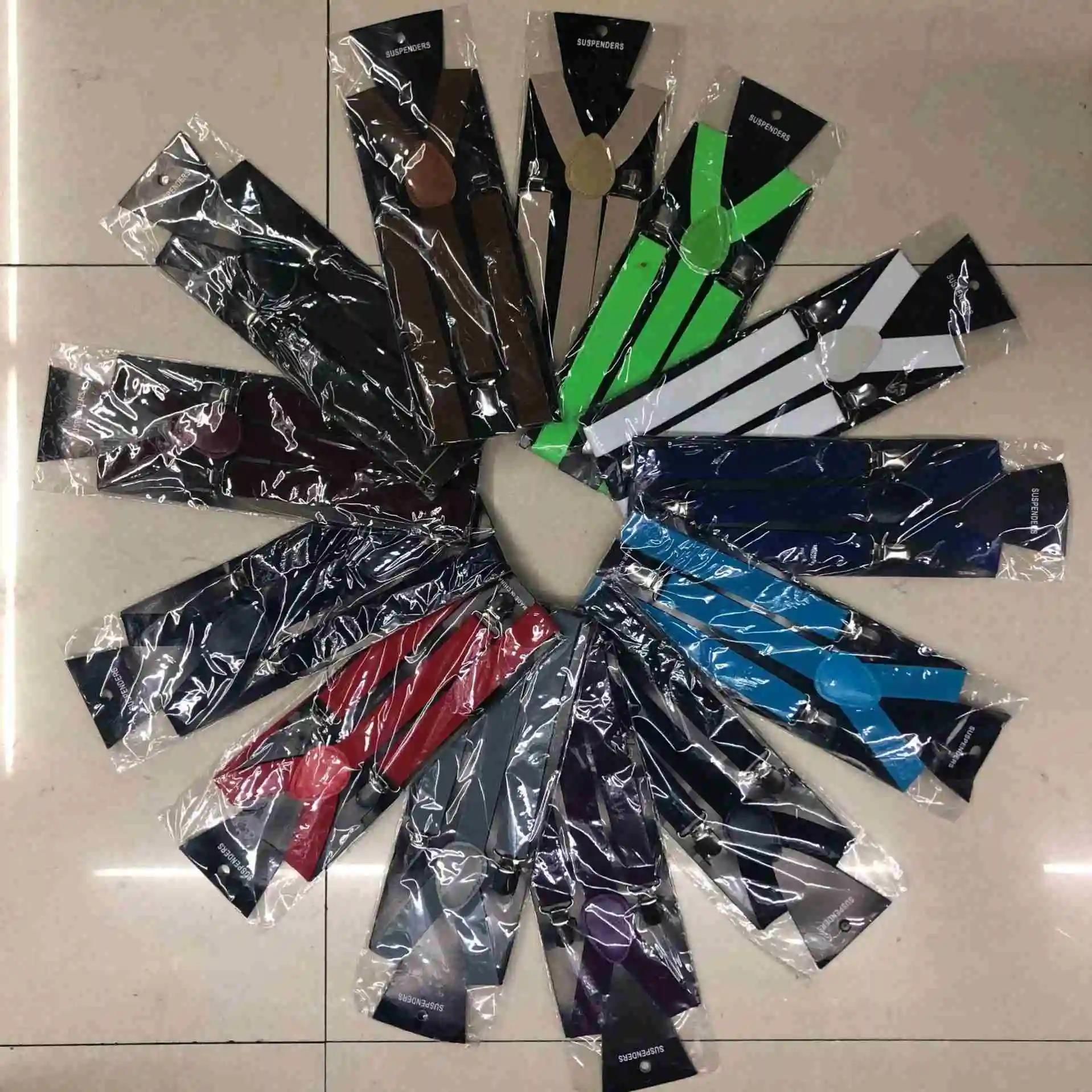 2.5X100CM Candy Color man women Adjustable Pants Y-back Suspender Brace Elastic Clip-on Belt Adjustable Braces Suspenders Straps