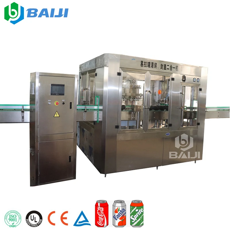 Complete aluminum can carbonated soft drink beer beverage filling sealing canning machine production line