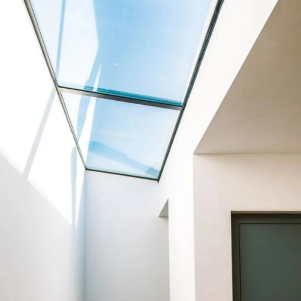 China Factory Steel frame vertical swing awning ceiling window double tempered glass skylight roof window skylight