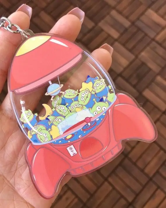 Hot sale Acrylic Shaker Charm Promotional Gift Customized Plastic Personalized Custom Creative Acrylic Shaker Keychain