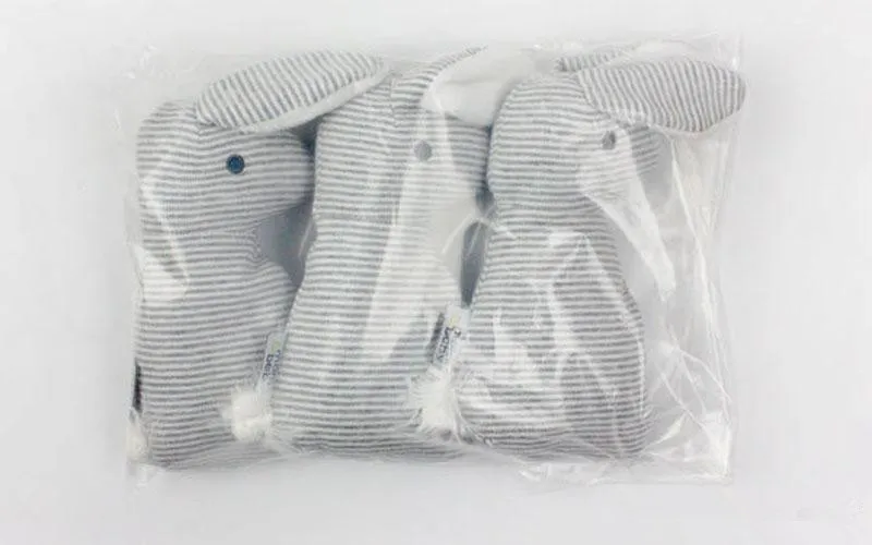 
Wholesale- Baby Cute Soft Animal Plush Hand Grap Toys Rattle Infant Baby Stripes Bunny Educational Gift Development Toys 