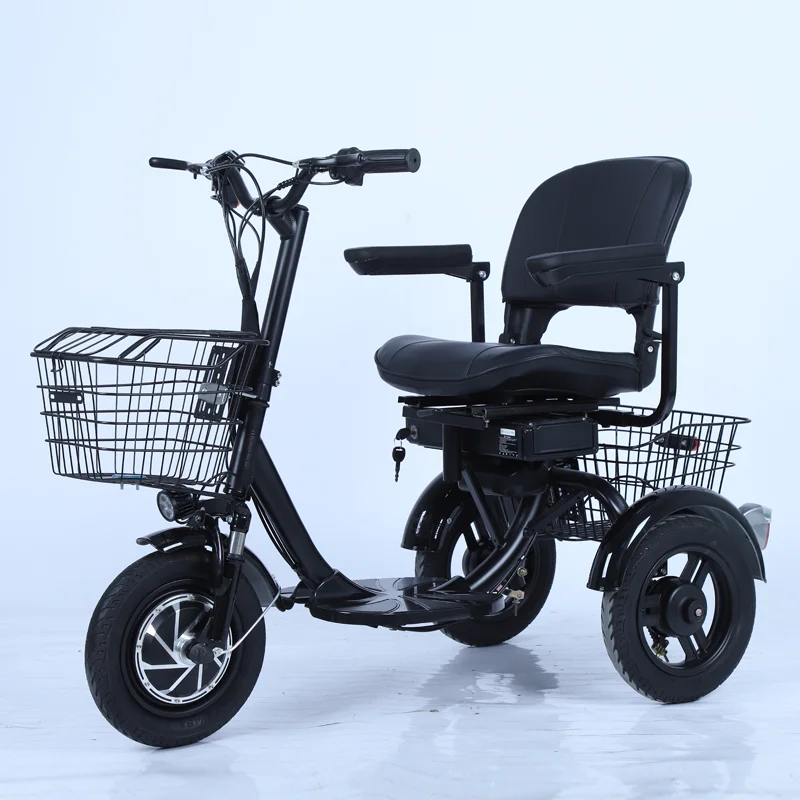 moto tricycle motorized folding adult electric bicycle three wheel electric scooters bike electric tricycle for handicapped