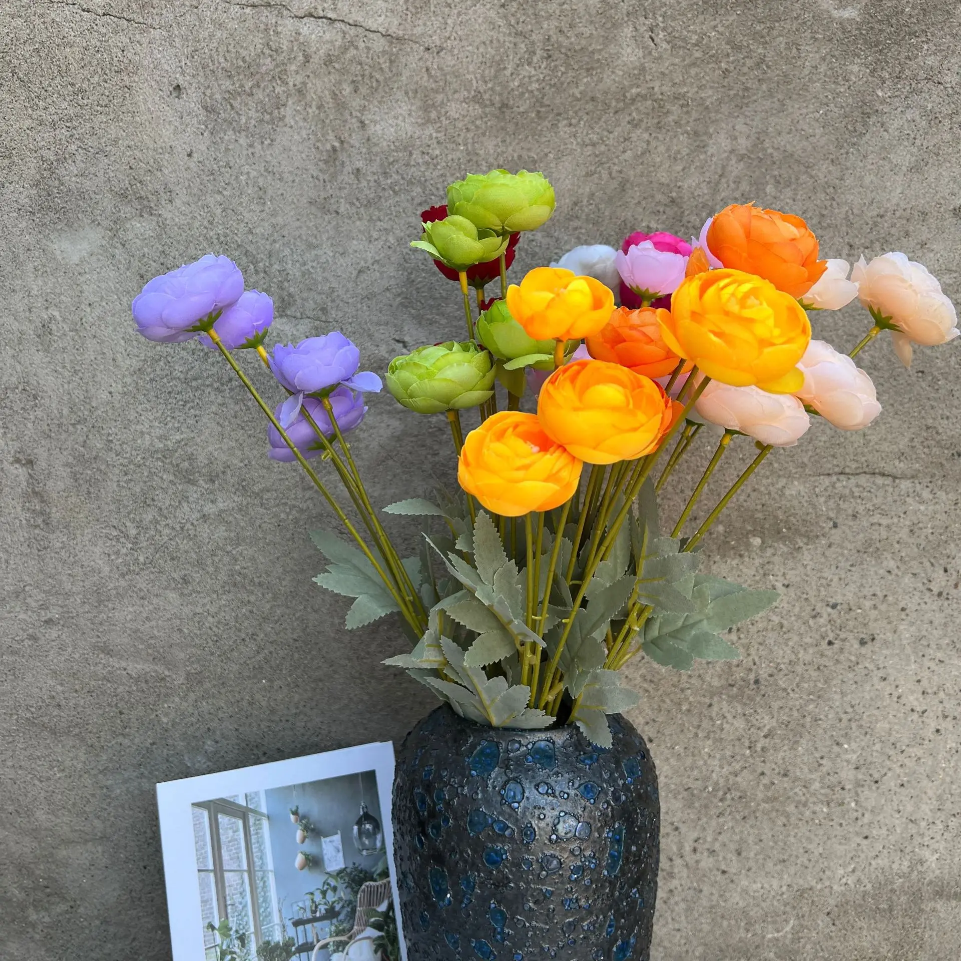 4 head tea rose Lulian simulation flower silk flower wedding decoration flower table floral decoration factory wholesale