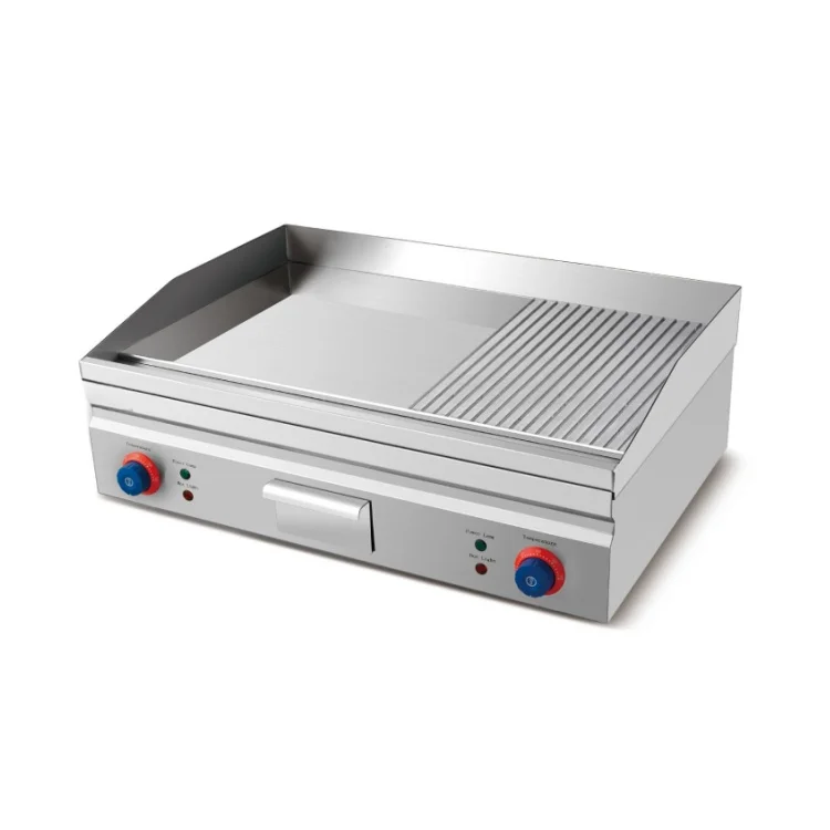 Hot Sale High Productivity Electric Counter Top Griddle 2/3 Flat 1/3 Grooved