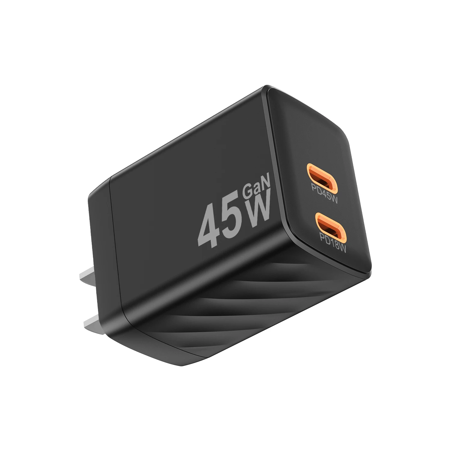 Dual type c super fast high-speed power brick 45W Charging wall charger QC3.0 PD3.0 for Samsung Huawei mobile travel adapter