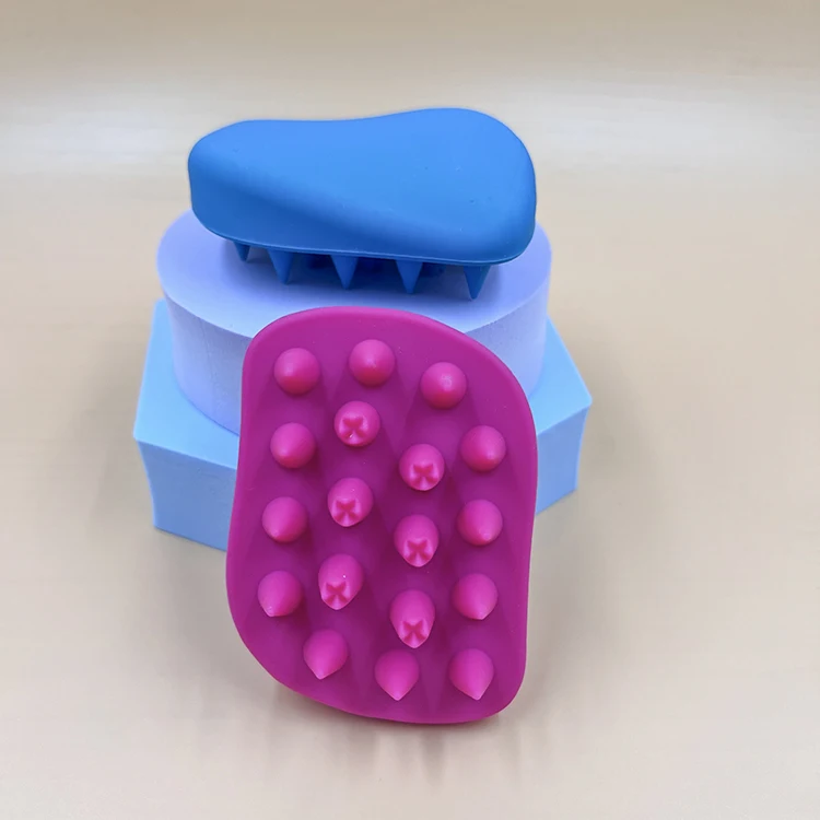 OEM/ODM Silicone Hair Brush Head  Silicone Hair Shampoo Brush Scalp Massager With Hang Hole