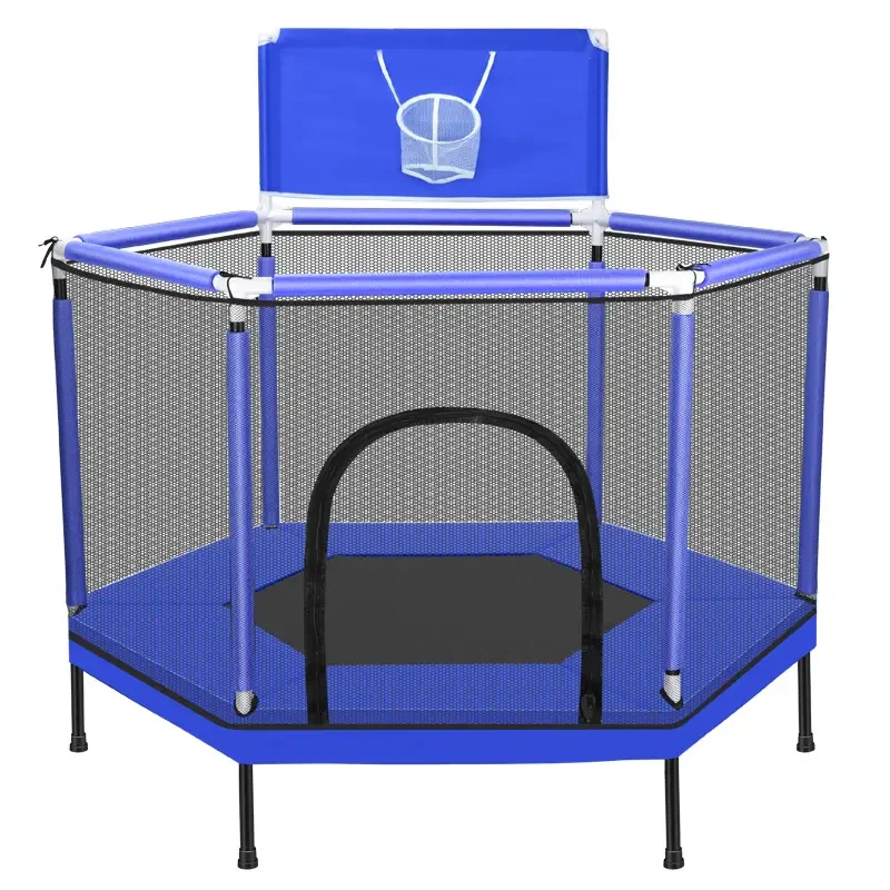 High Quality Kids Trampoline With Enclosure Net Indoor Outdoor Rebounder For Child Fitness Exercise Equipment