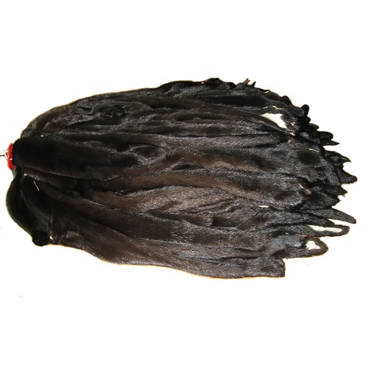 Hotsale Real Animal Pelts Mink Fur Black Fur Skin