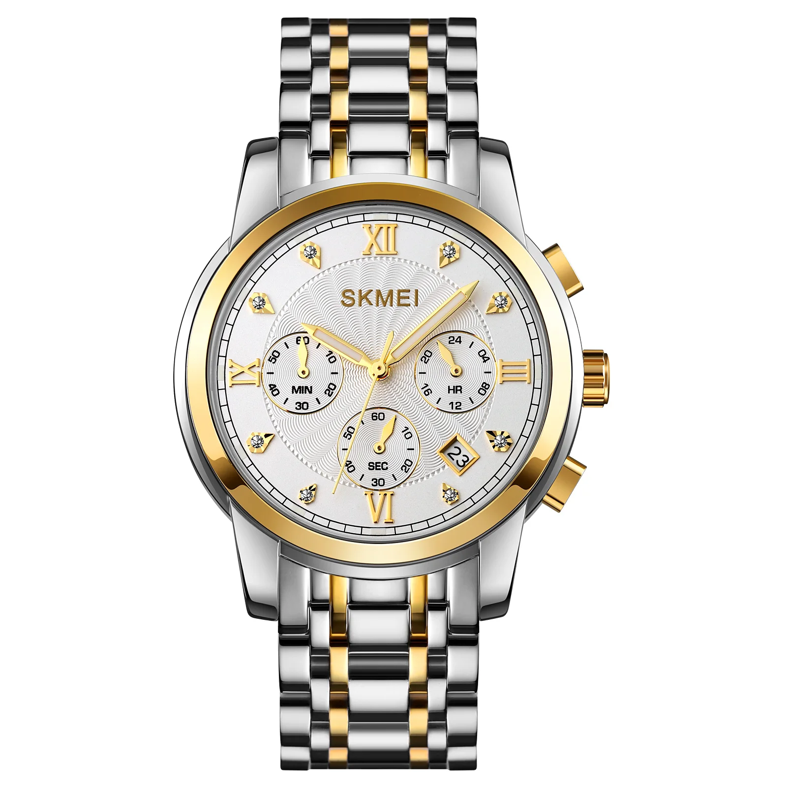 SKMEI 1904 Chinese Wholesale Watches Japan Movement PC21 Quartz Watch Stainless Steel Mens Chronograph Watch