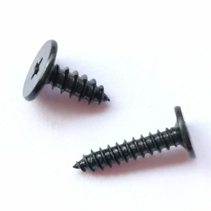M2x6mm Head 5mm Black-plated Big Flat Countersunk Head Self Tapping Screw 40-400 Black Button Head Black Allen Screw Stainless