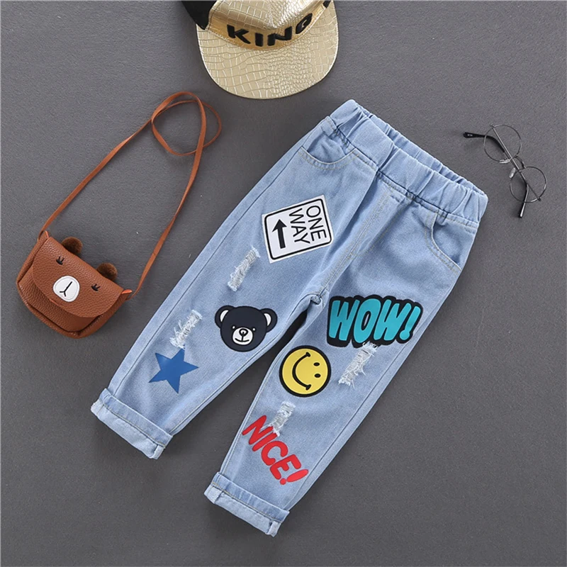 Cartoon Boys Jeans Spring Autumn Kids Clothing Casual Baby Denim Infant Trousers Boy Children Pants Jean For Boy