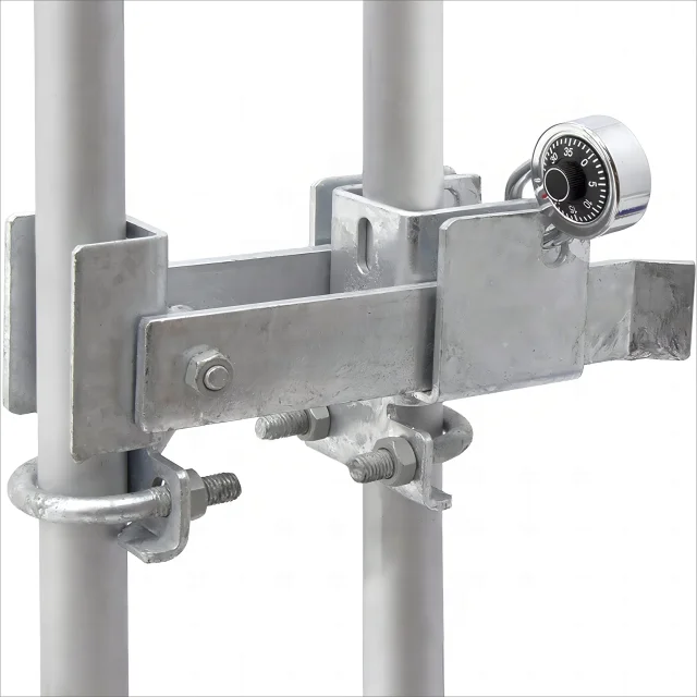 Adjustable 1-5/8'-2' Galvanized Steel Double Gate Latch Lock for Chain Link Fence Welded Metal Gate Post Ready to Ship