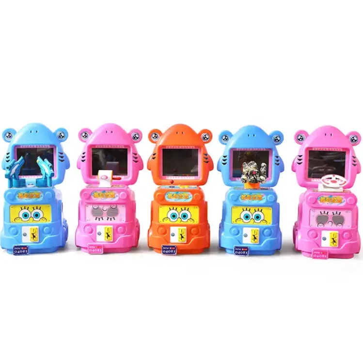 Cartoon mini arcade machine video game children 3d car racing coin-operated game machine for sale