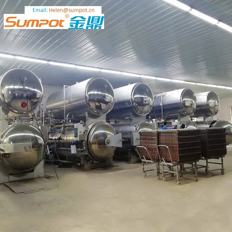 SUMPOT 4 baskets milk beverage rotary retort autoclave sterilizer machine
