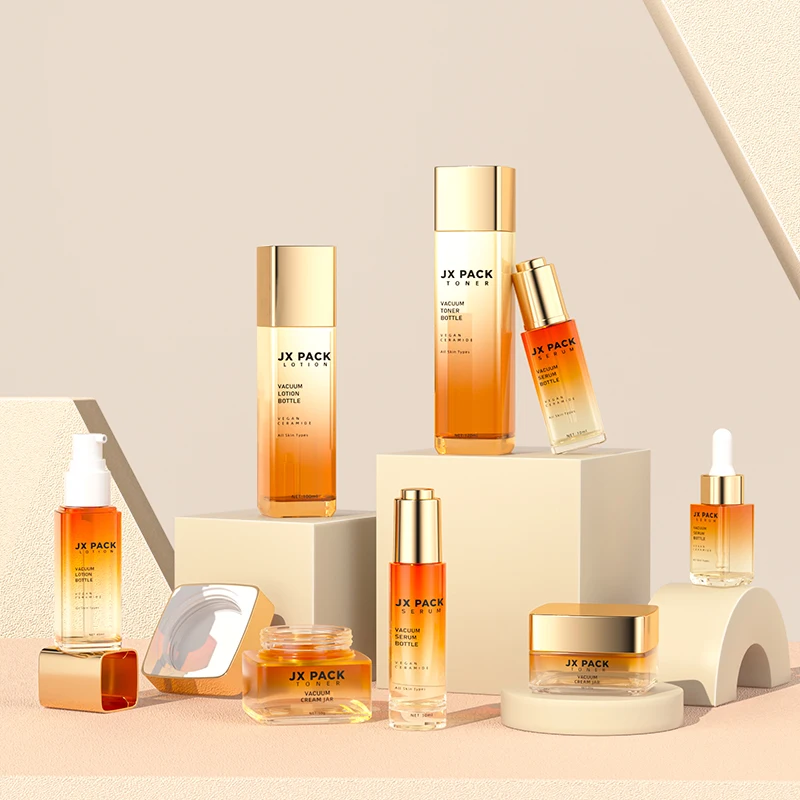 matte square glass jar rectangle glass bottle flint glass bottle serum set skin care containers luxury white cosmetic