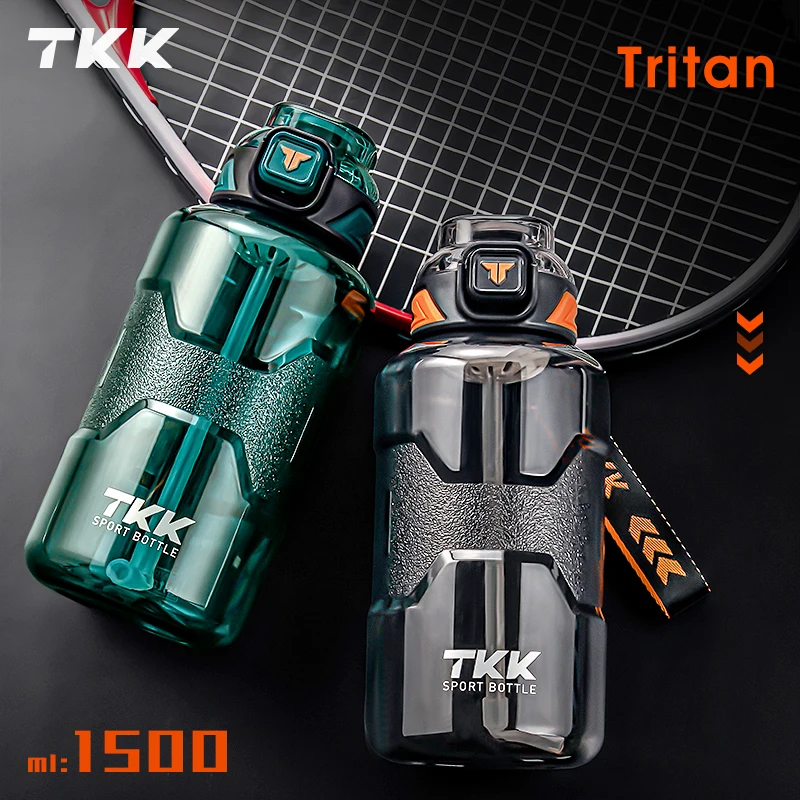 50oz water bottle with Straw 1500ml BPA Free Leakproof plastic bottle Dishwasher Safe tritan sports water bottle