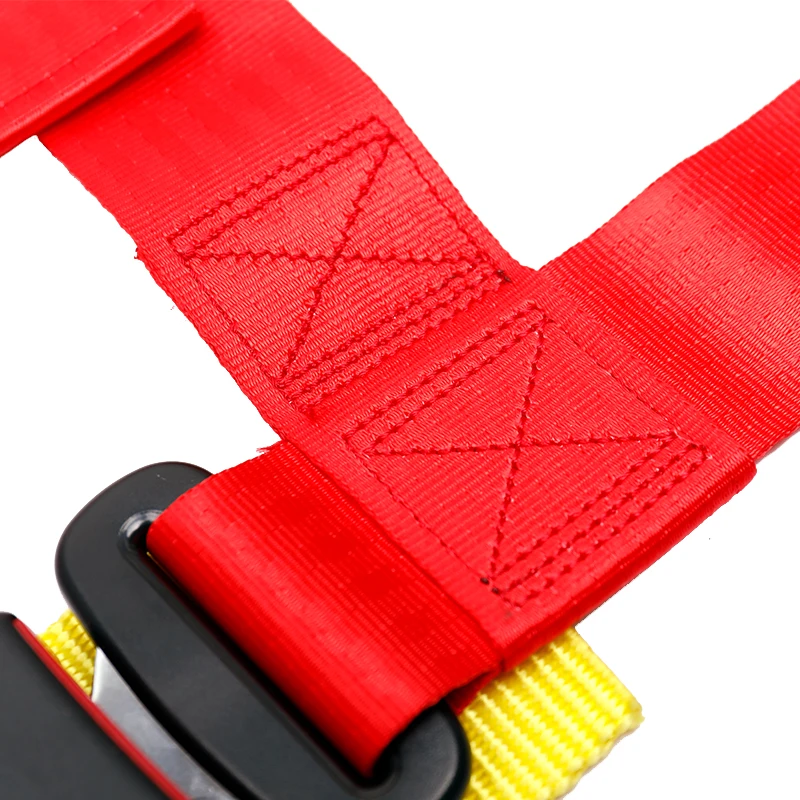 Hot selling Universal 4 Point 2 inch Strap Harness Racing Car Safety Shoulder 4 Point Seat Belt Red