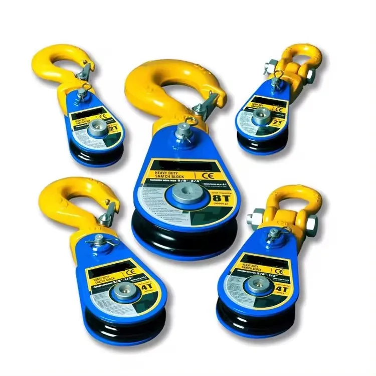 High Quality Super Champion Snatch Block With Shackle Chain Small Rope Tensioner Pulley Wheel With Bearings