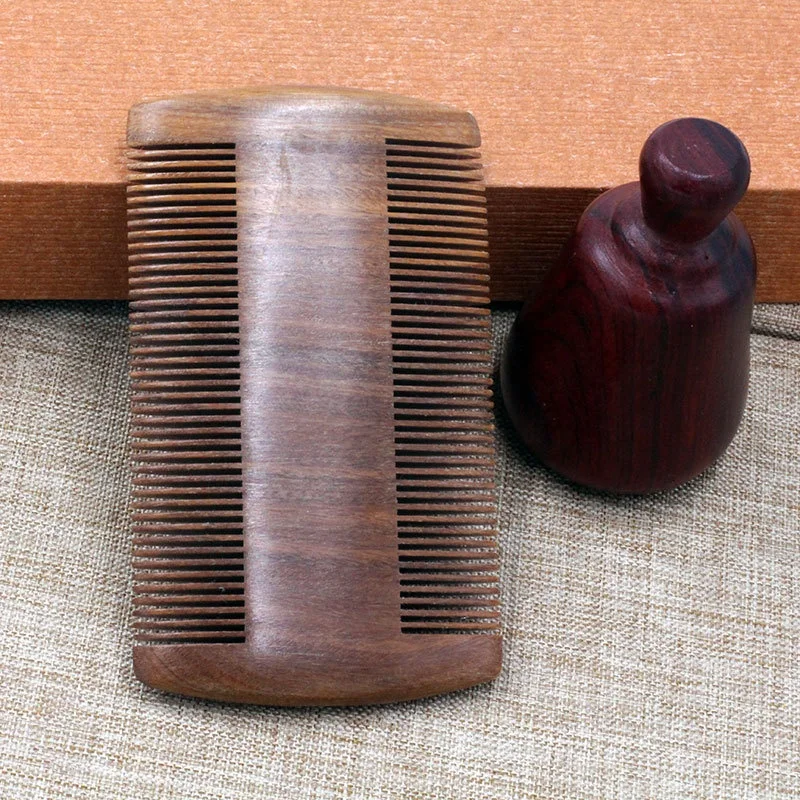 Green Sandalwood Double-sided Comb Wood Products Small Comb Massage Comb