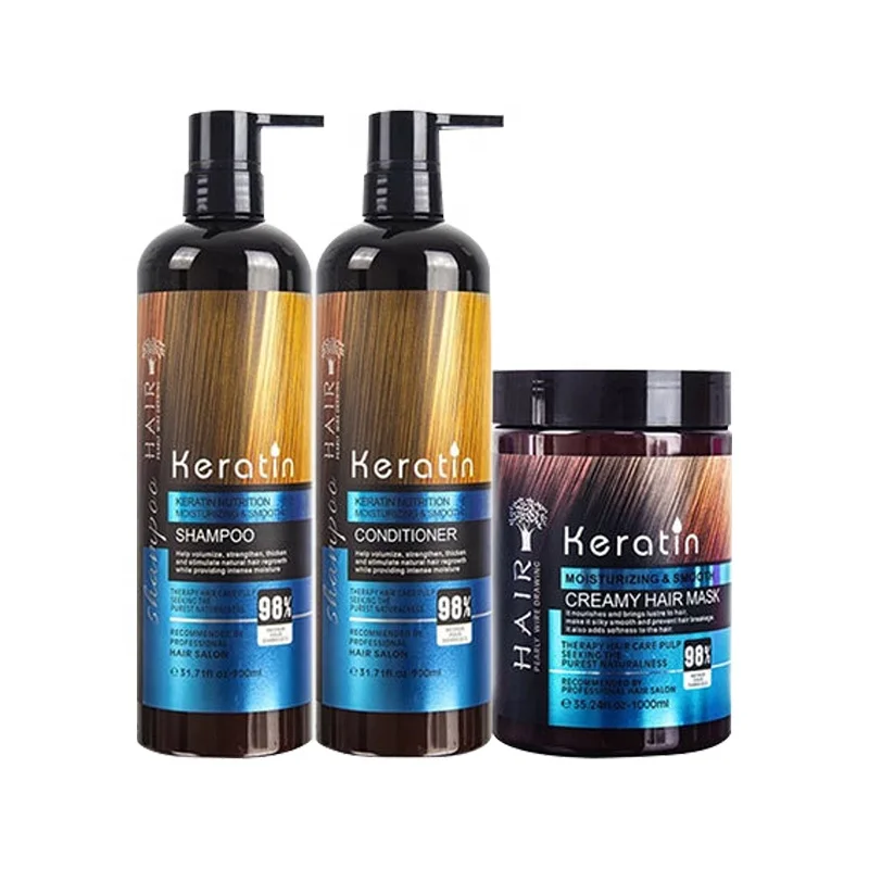 Private Label Keratin Shampoo Conditioner Hair Mask Hair Care Set Keratin Treatment Hair Mask Shampoo Conditioner