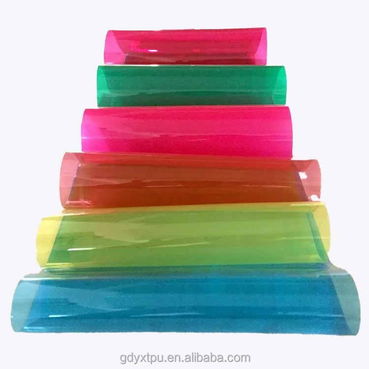 TPU fabric film color transparent waterproof raincoat red blue yellow purple pink ice blue fluorescent orange TPU film