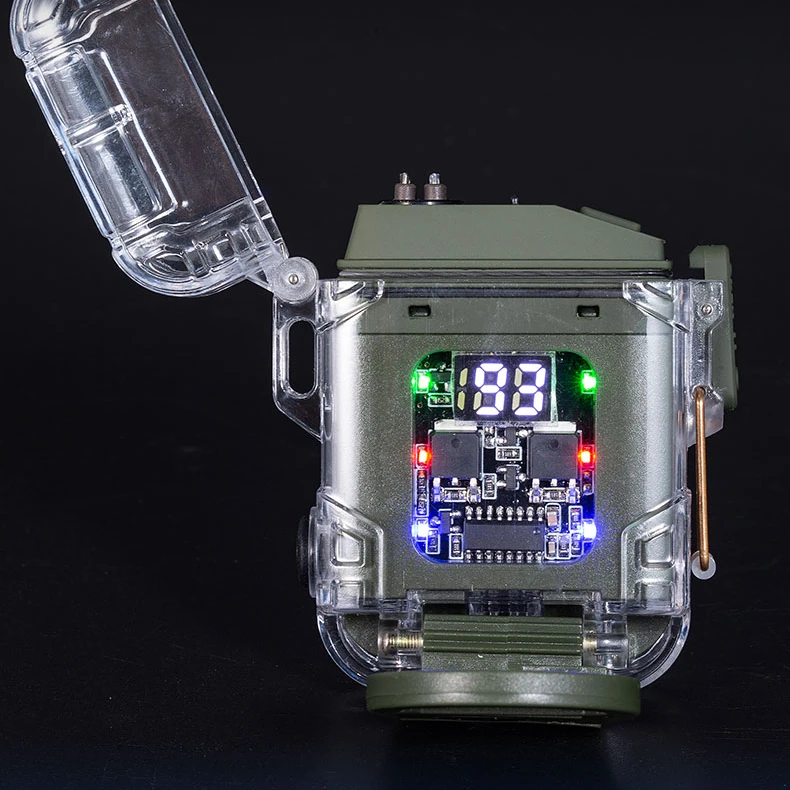 Waterproof Flameless Electric Dual Arc Plasma Beam Usb Rechargeable Custom Lighters Logo Metal Cigarette Lighter