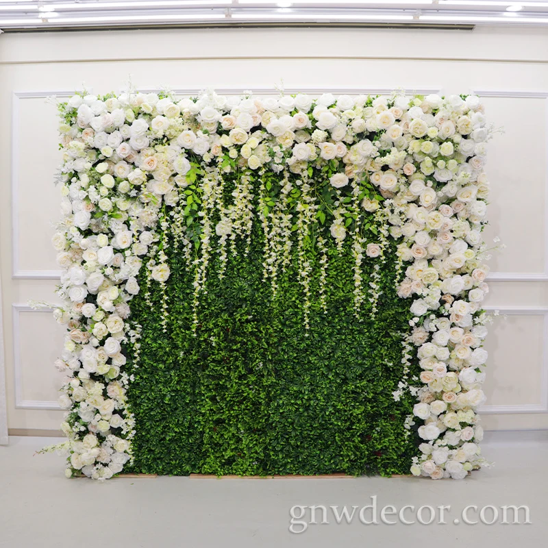 GNW Wholesale Flores Artificiais Floral Backdrop Restaurant Decoration Wedding Party Events Artificial Wall Flowers