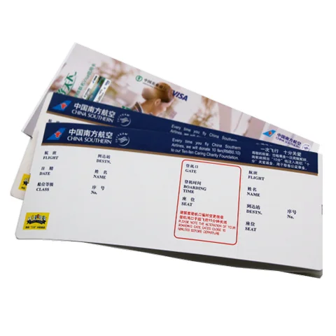 Disposable aseptic durable thermal printer coated paper airline boarding pass