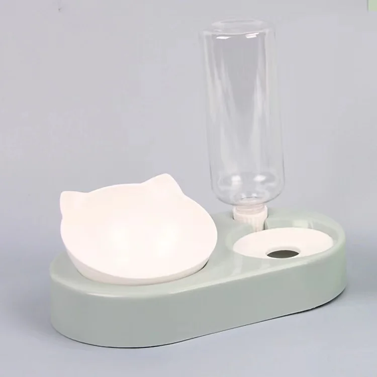 Pet Automatic Refill Bowl Cat Basin Double Pet Eating Drinking Dog Bowl Cat Food Holder Cat Drinking Water Neck Protection